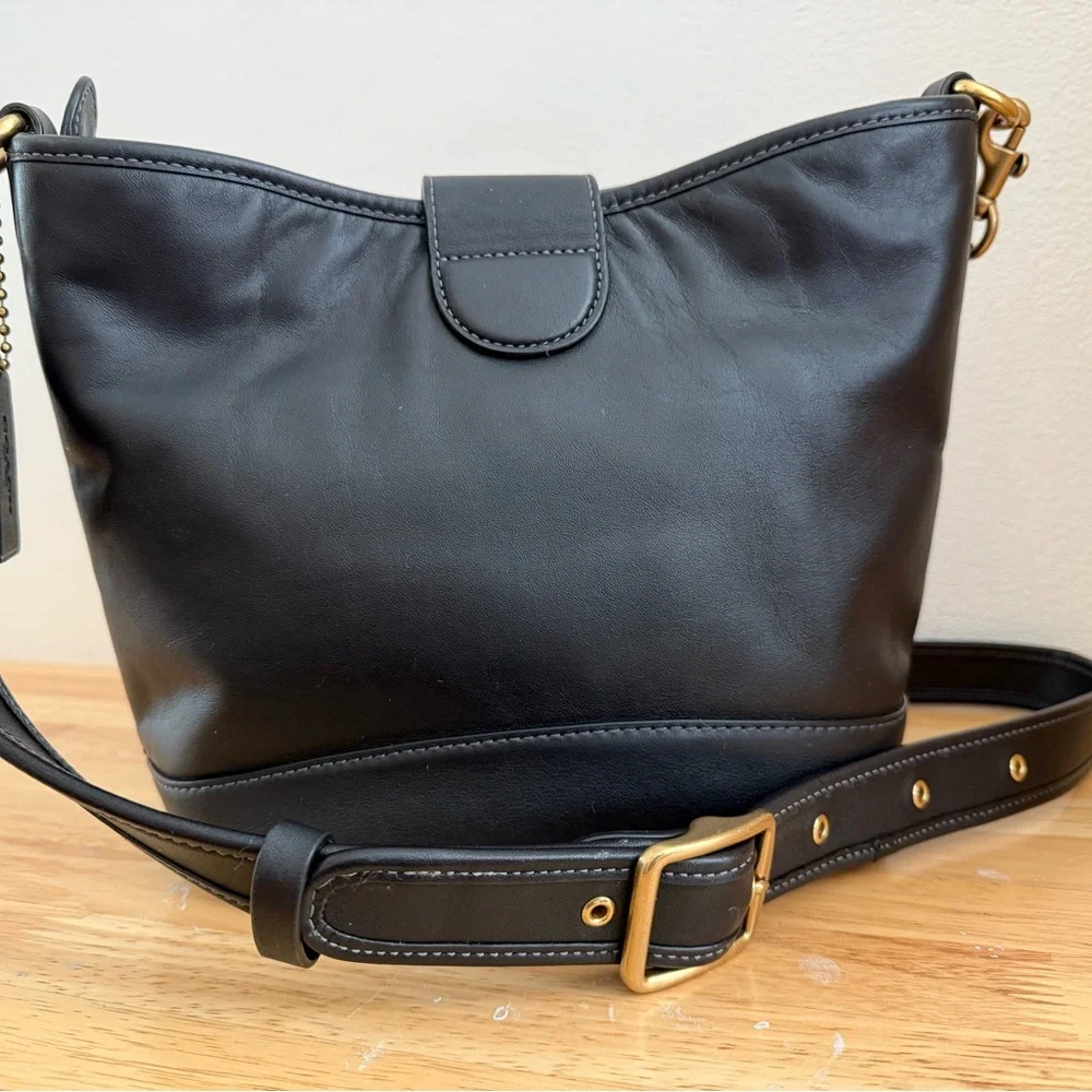 Coach Tali Black Shoulder Bucket Bag with Gold Accent - Picture 2 of 7
